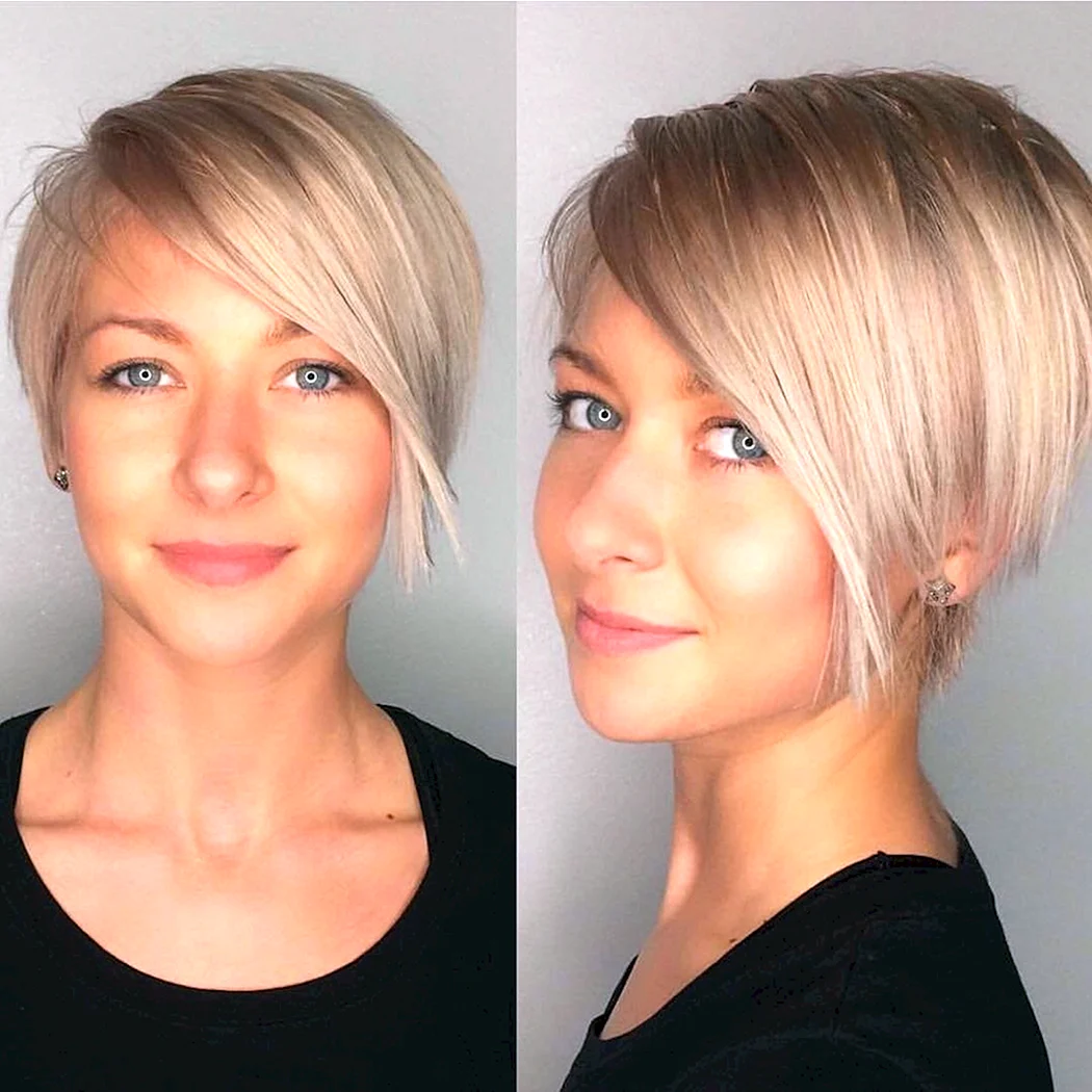 Пикси Боб стрижка для овального лица