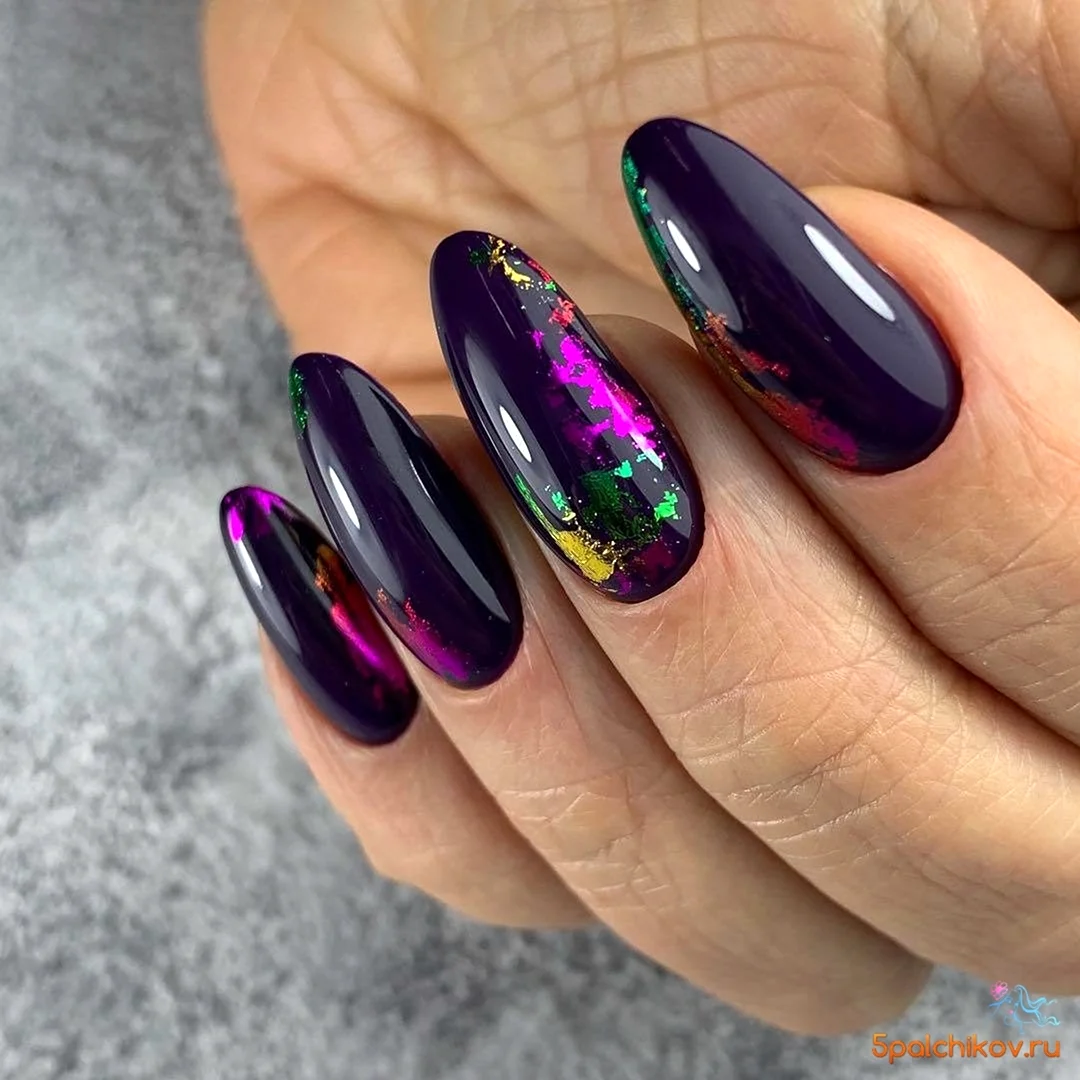 Маникюр 2022 с втиркой и фольгой