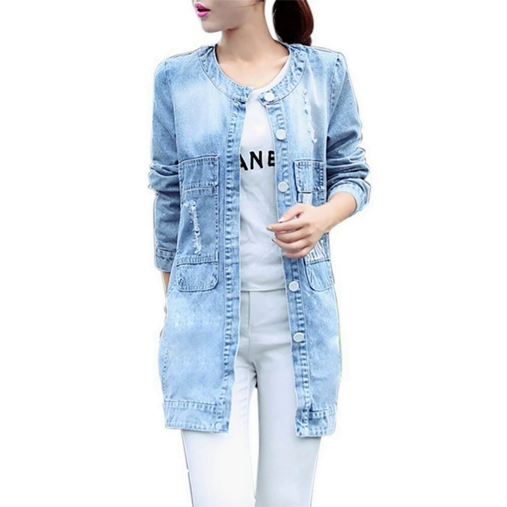 Джинсовые удлиненные куртки женские