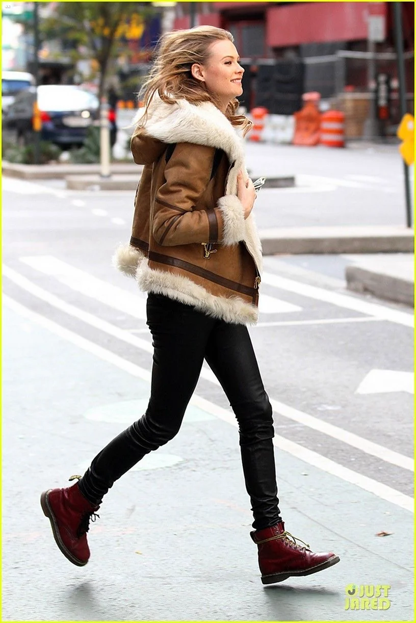 Образы с короткой дубленкой