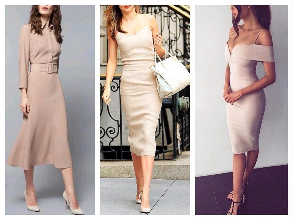 Туфли к бежевому платью