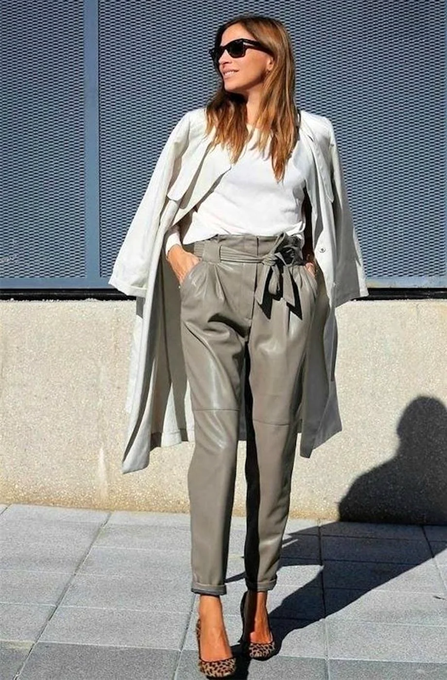 Кожаные брюки бананы