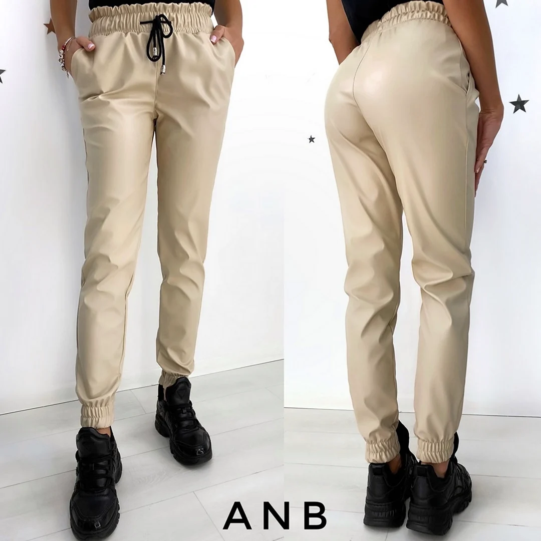 Брюки из экокожи