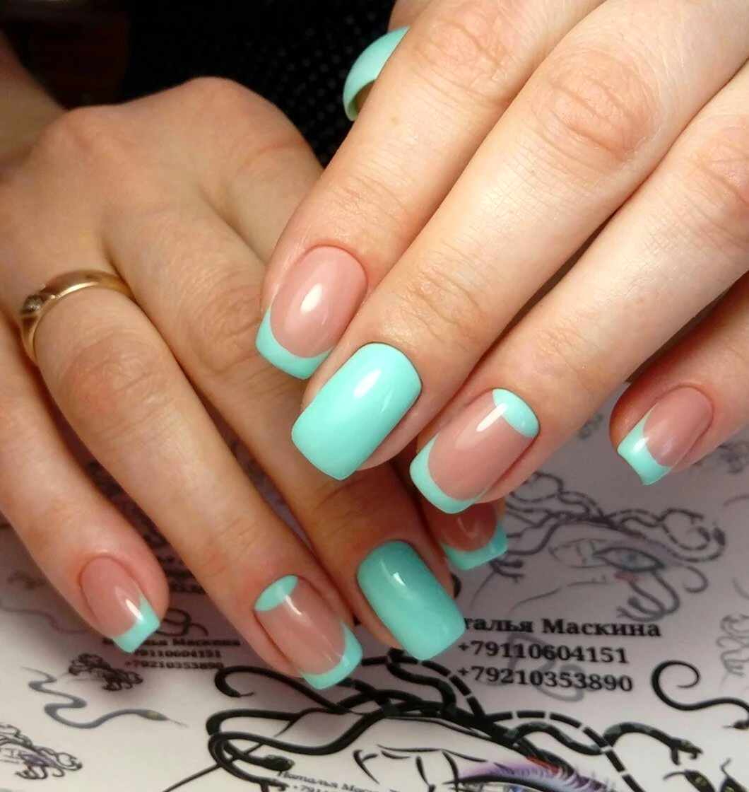 Френч мятного цвета
