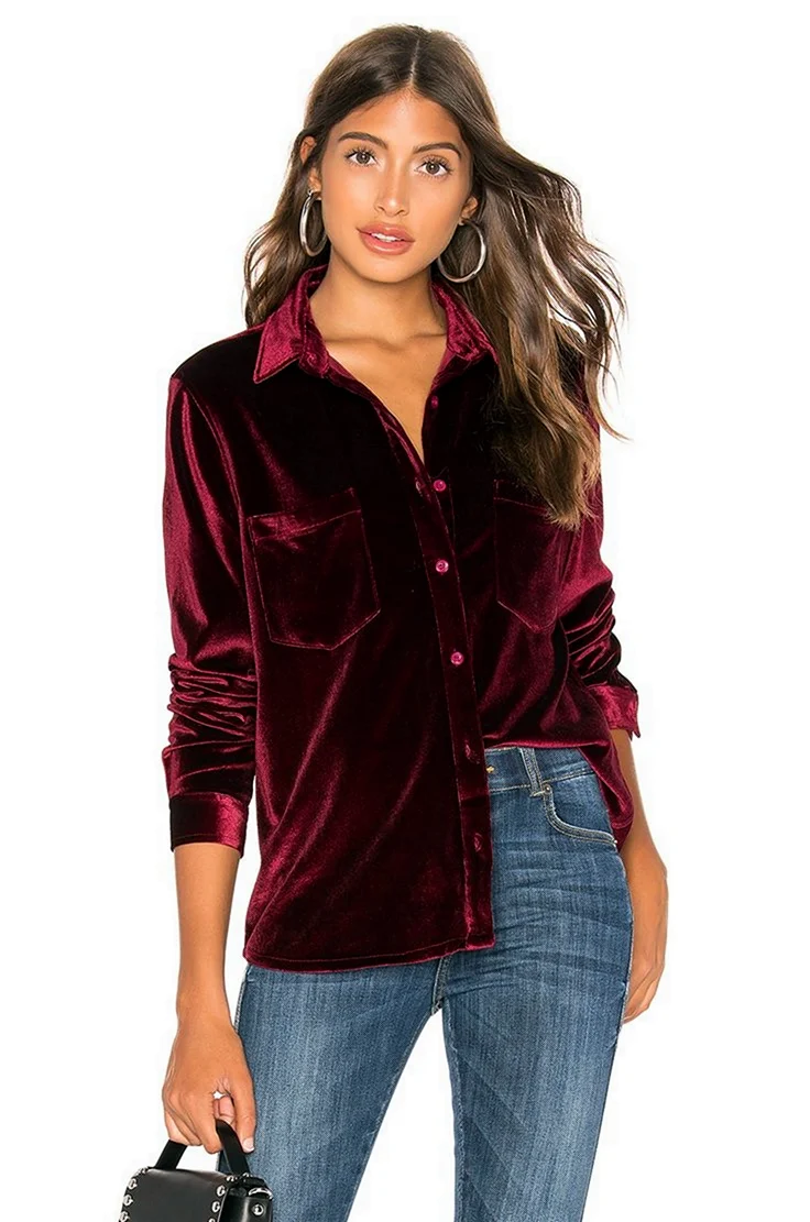 Вельветовая рубашка женская