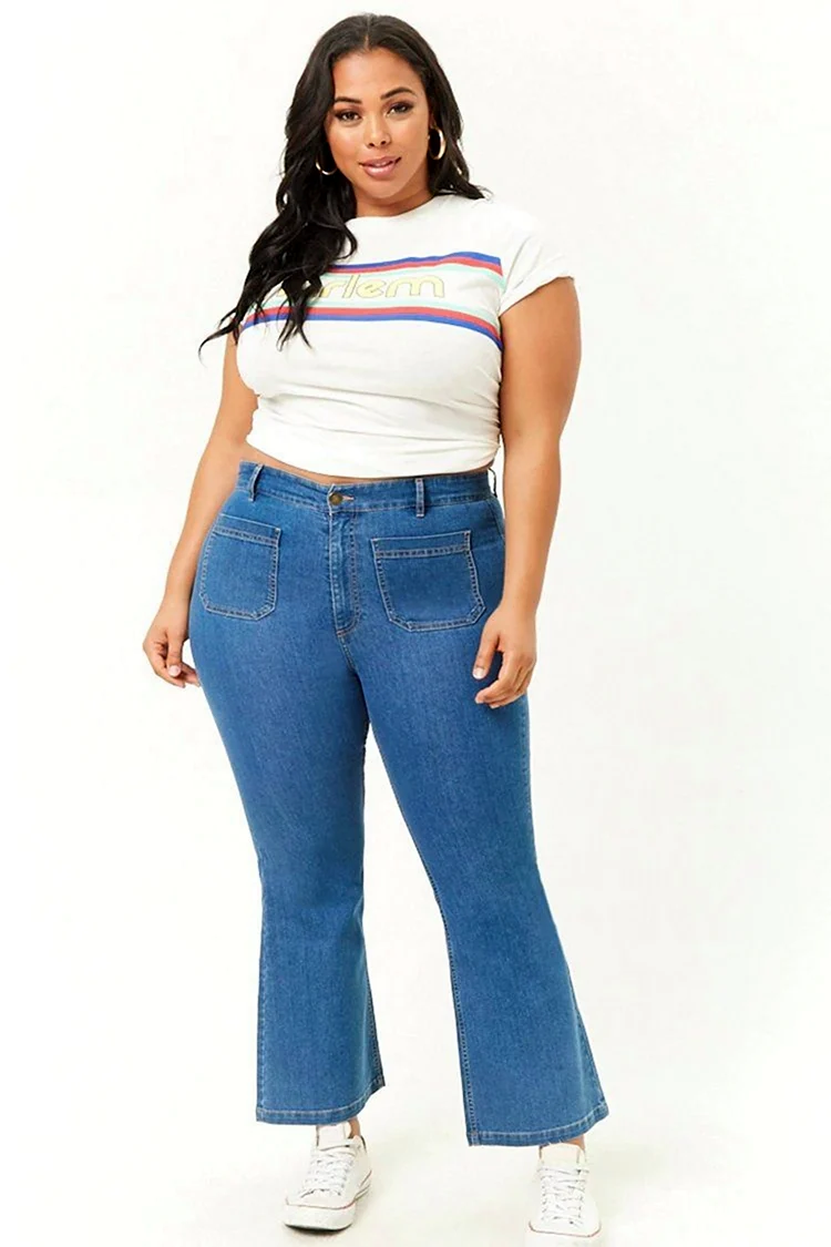 Светлые джинсы на полных