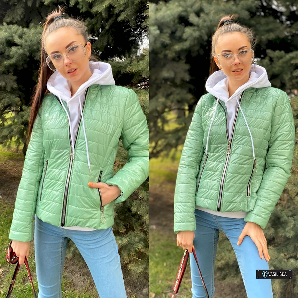 Куртка стеганая оливковая