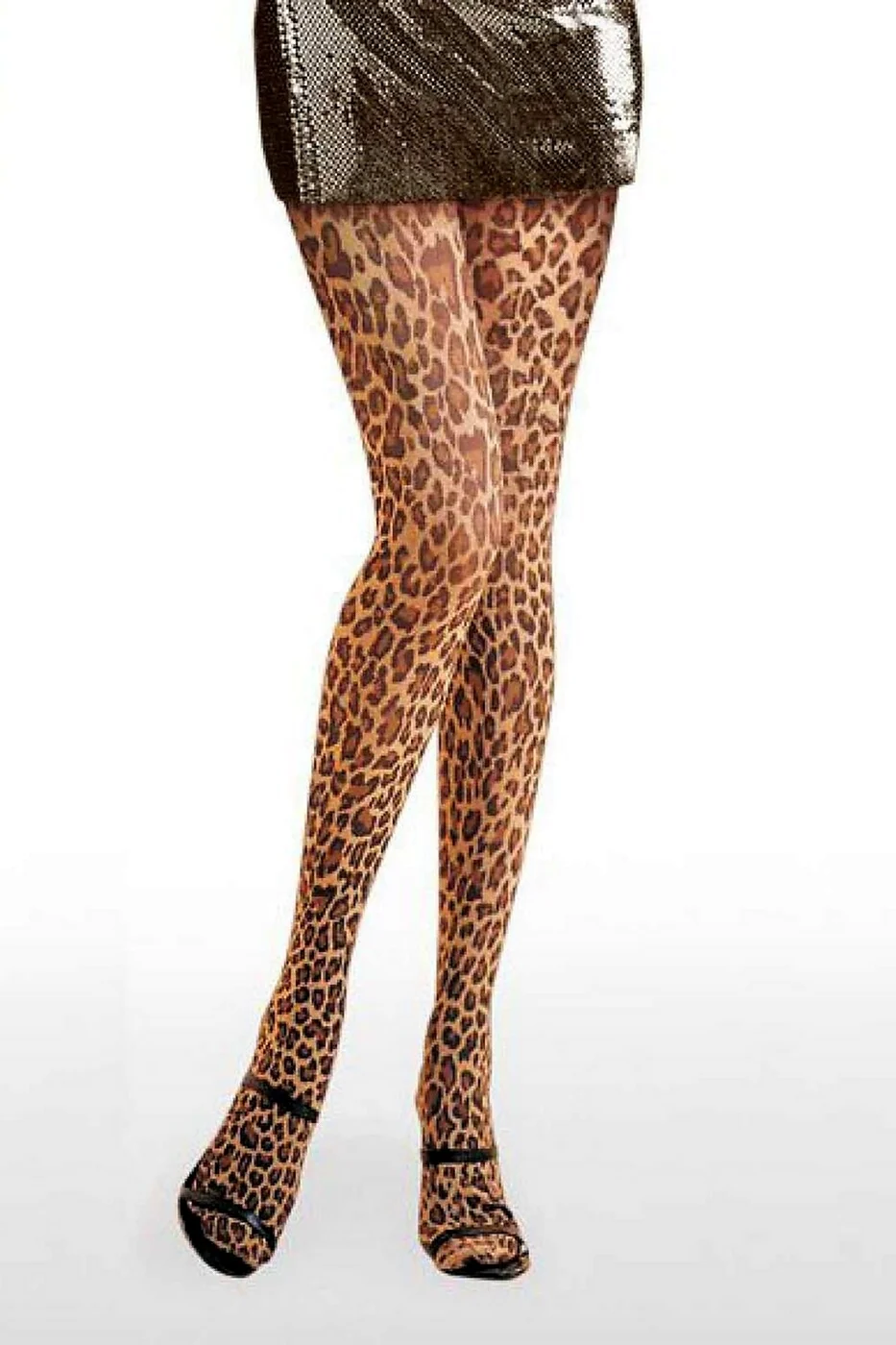 Колготки принт леопардовый кальцедония