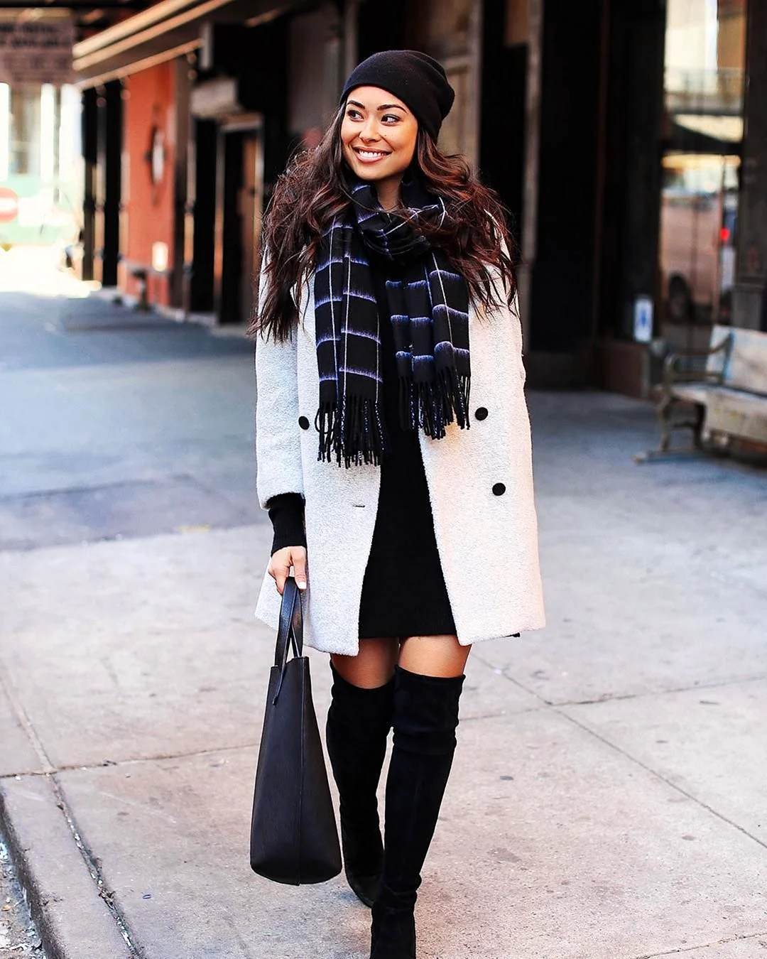 Ботфорты с пальто