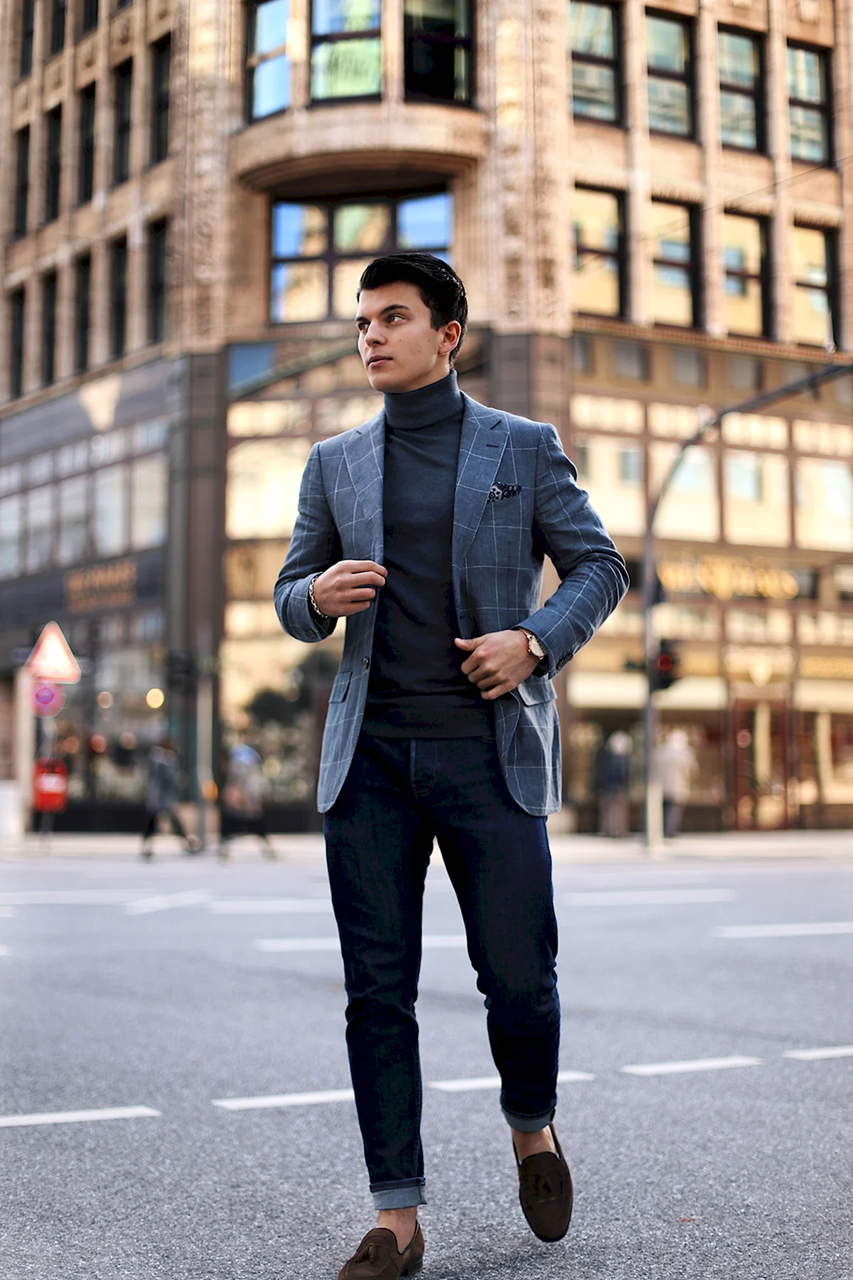 Пиджак с водолазкой мужской