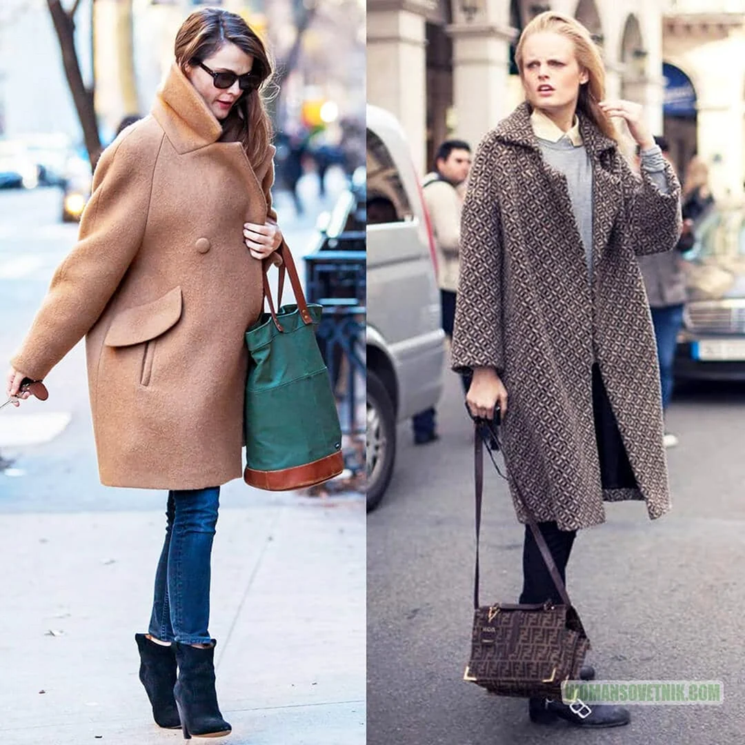 Пальто до колена женское свободного покроя