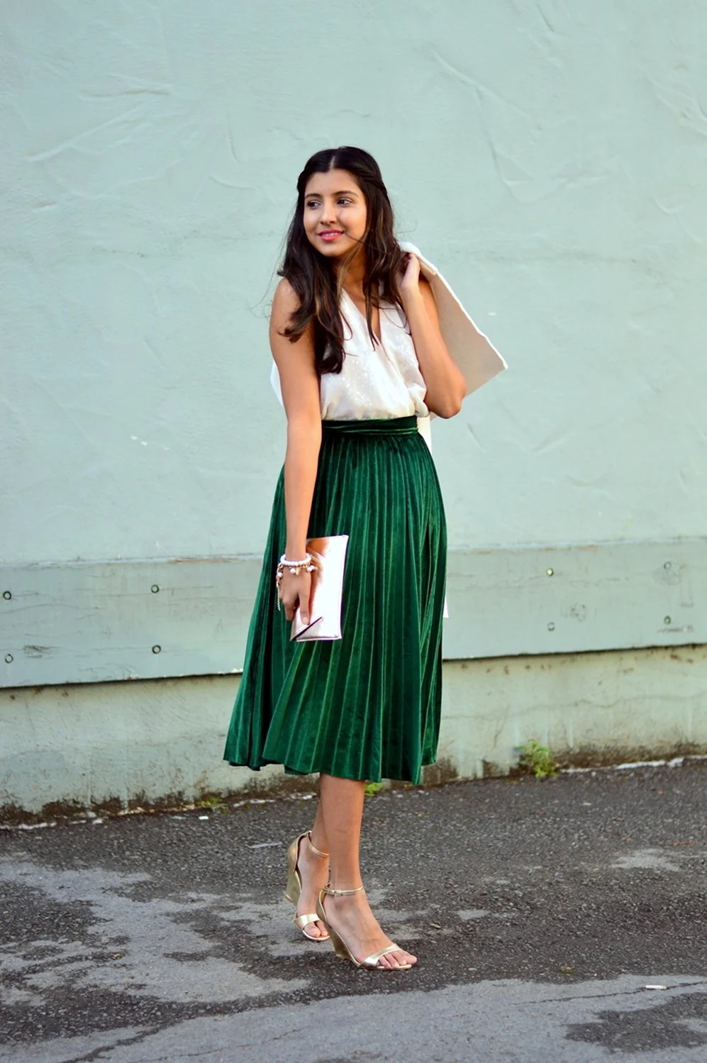 Юбка плиссе Остин 2018 Изумрудная