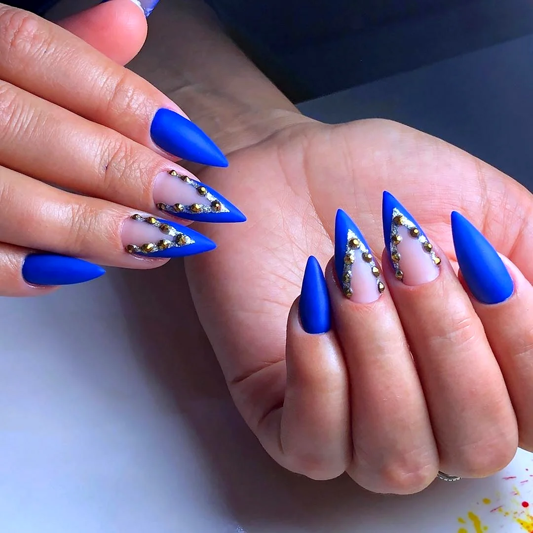 Синий френч миндаль