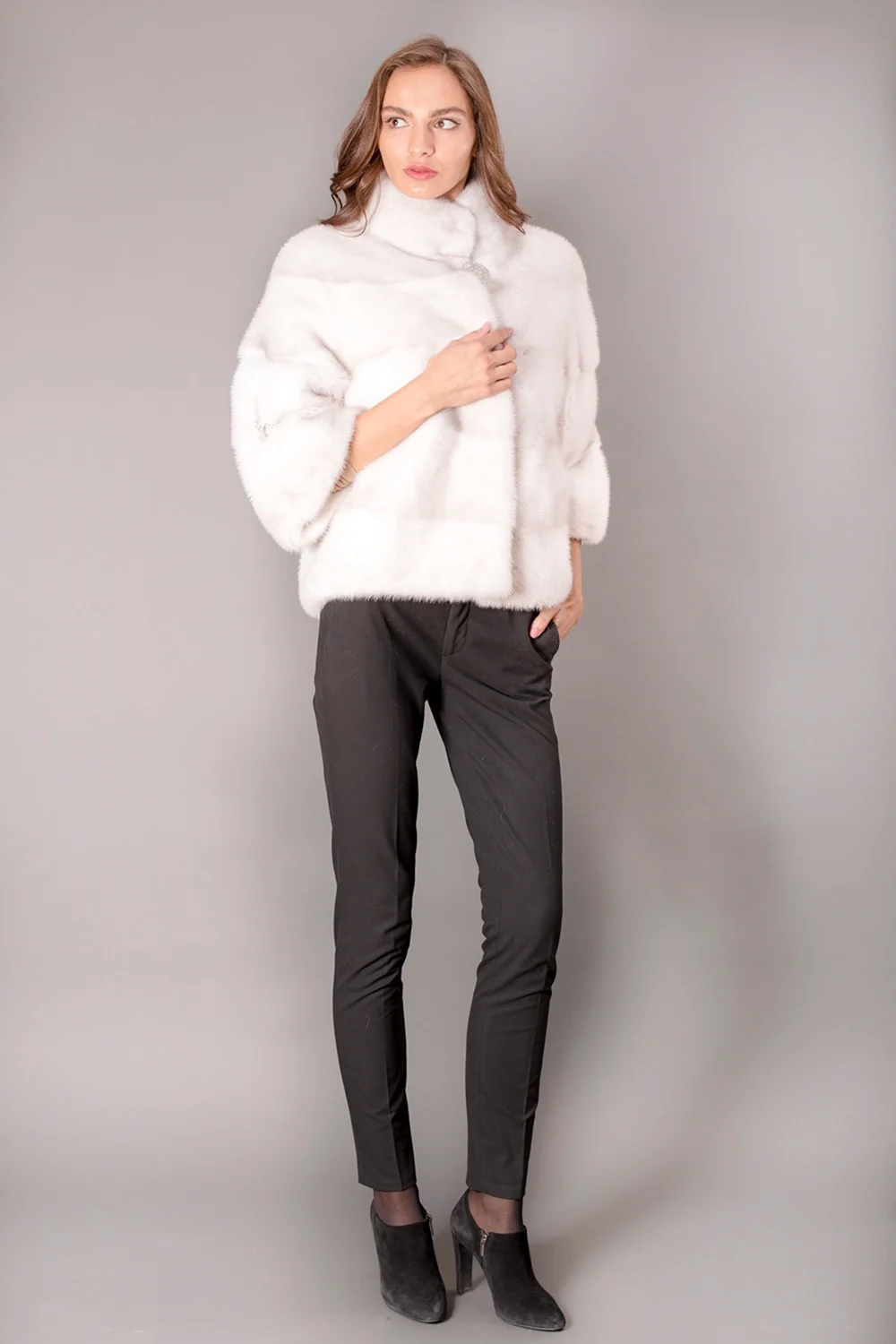 Брюки под норковый полушубок