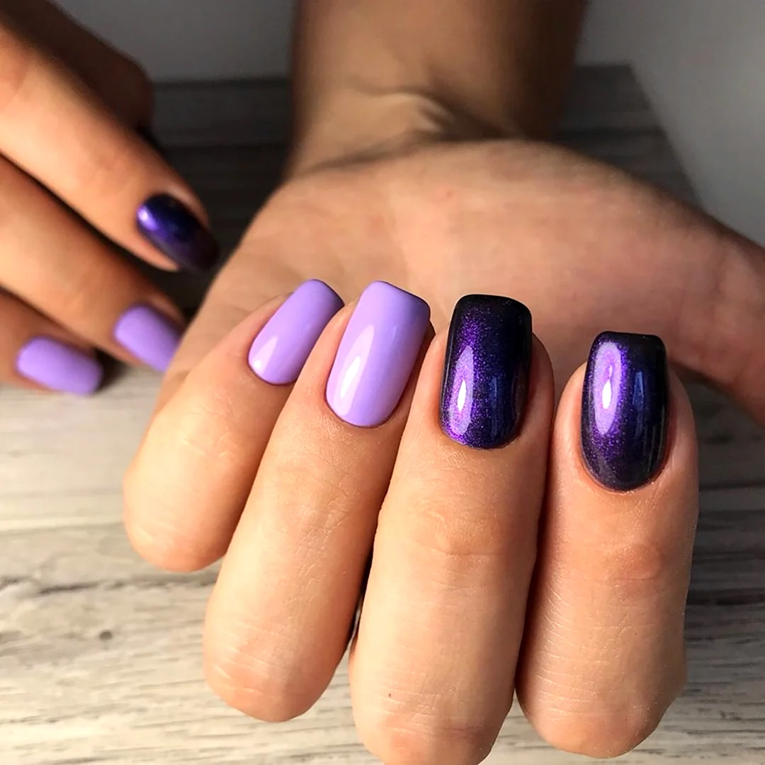 Маникюр гель лак сиреневый цвет