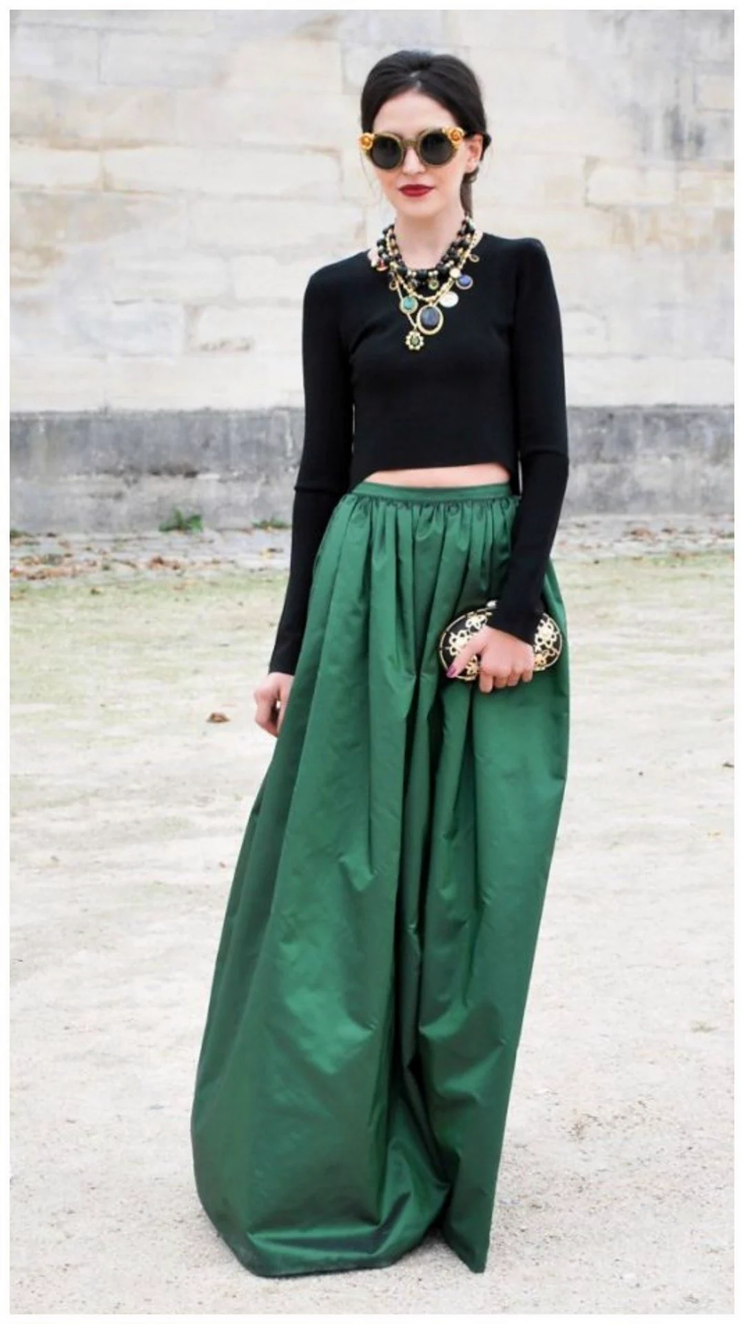 Юбка макси изумруд