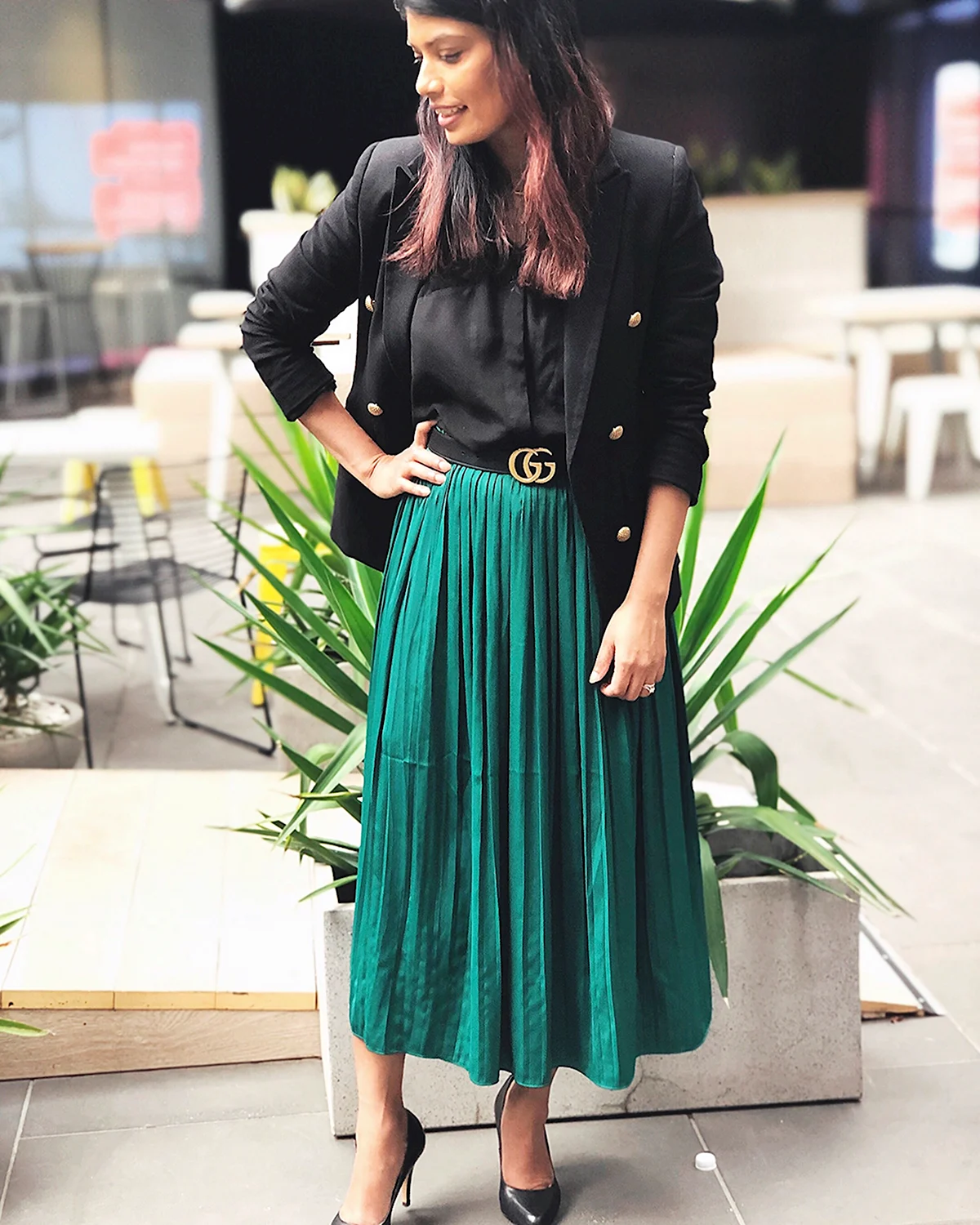 Верх к изумрудной юбке