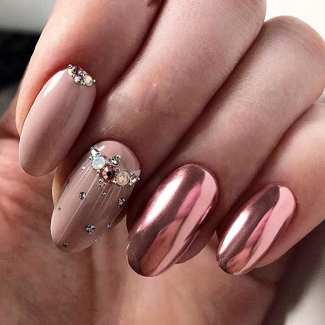 Маникюр 2021 Жемчужная втирка