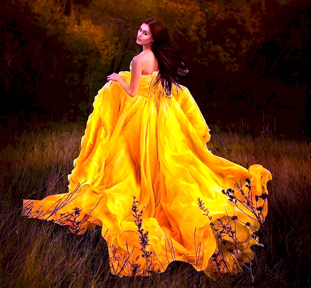 Девушка в длинном платье