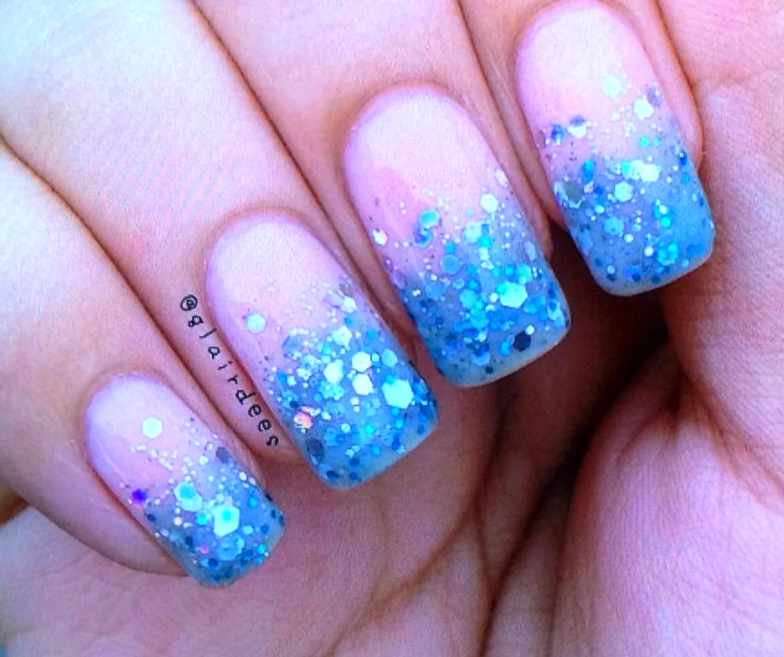 Голубой френч с блестками