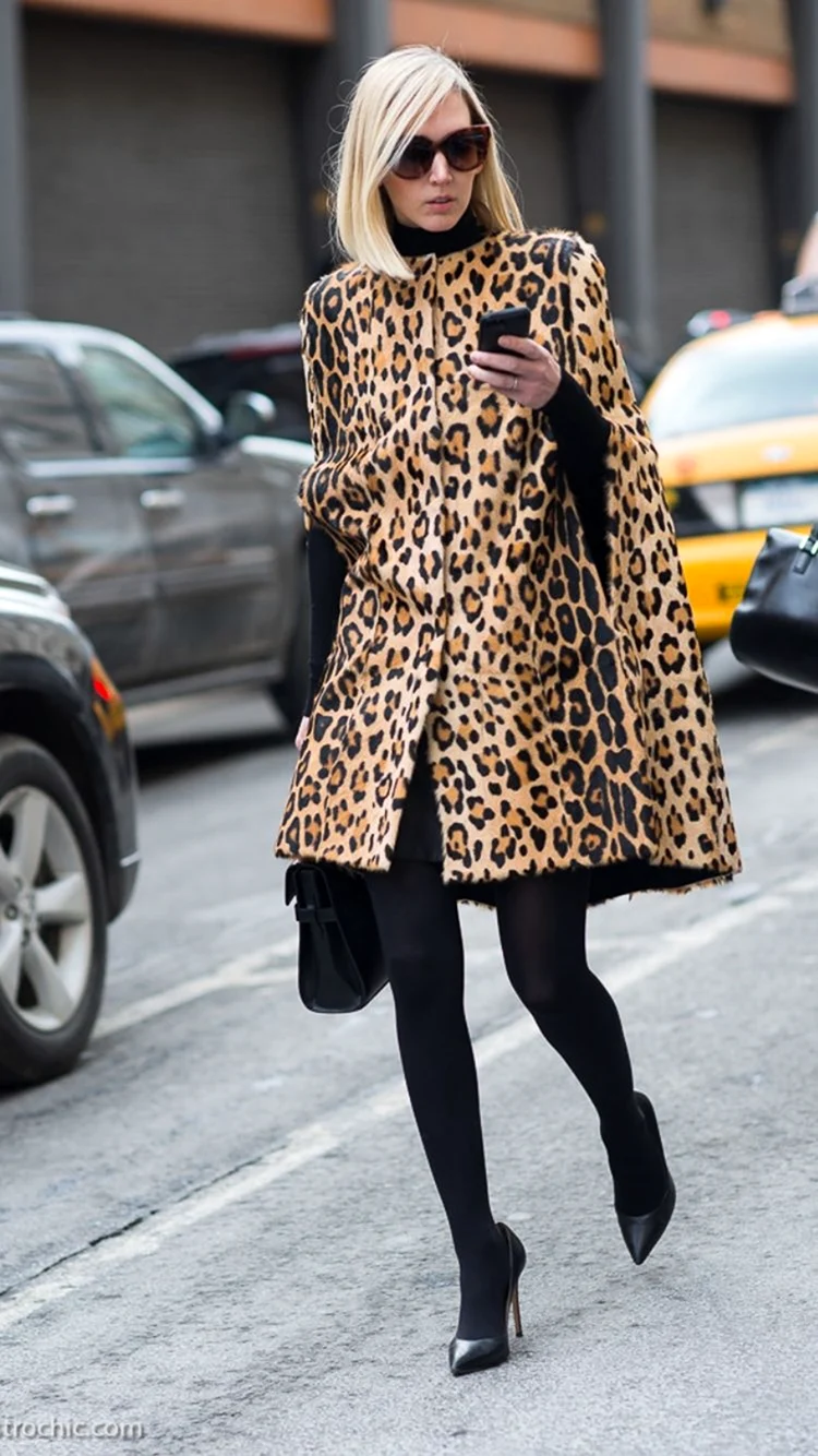 Пальто Кейп леопардовое