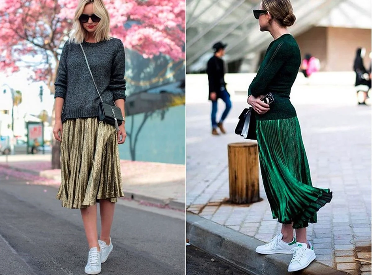 Луки с длинной плиссированной юбкой