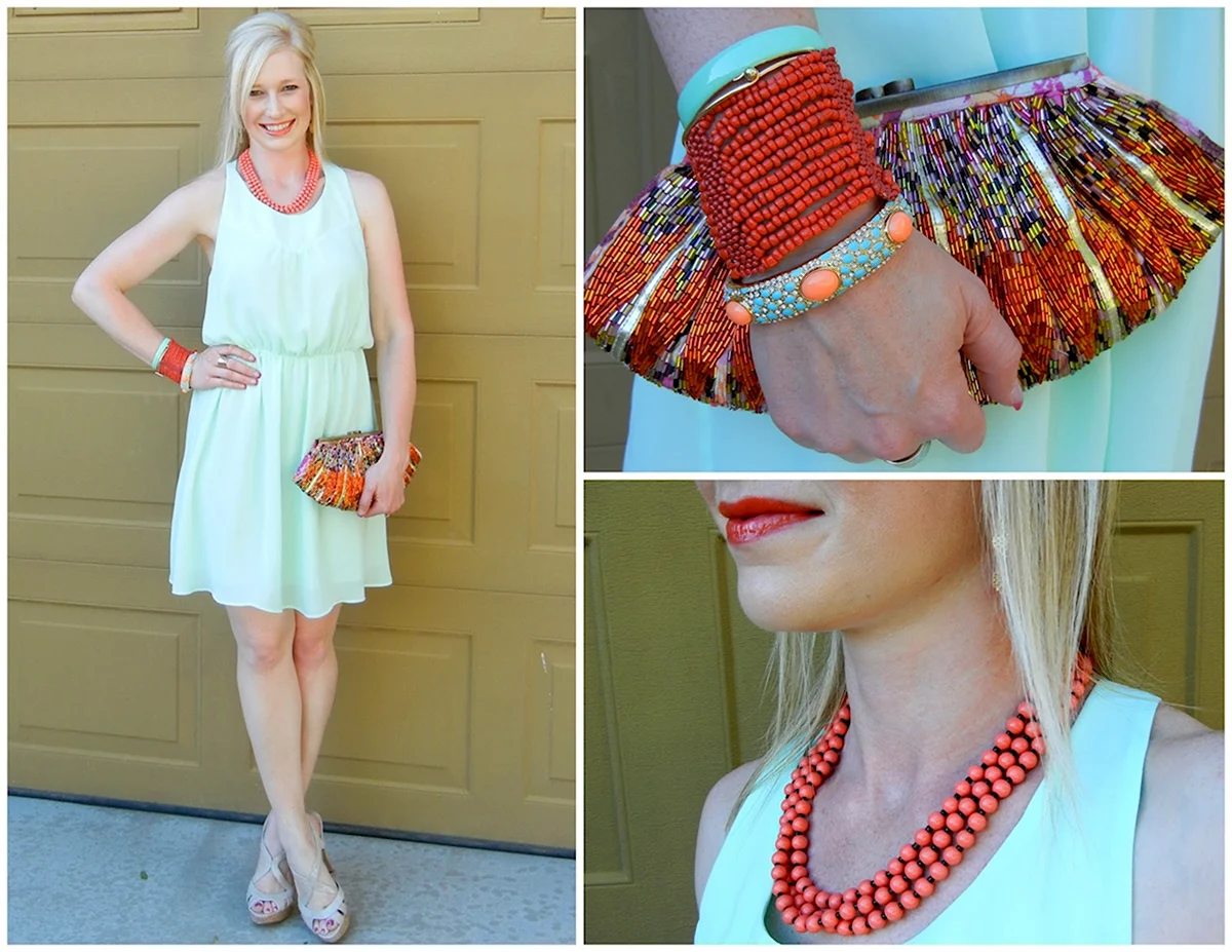 Образ с коралловыми бусами