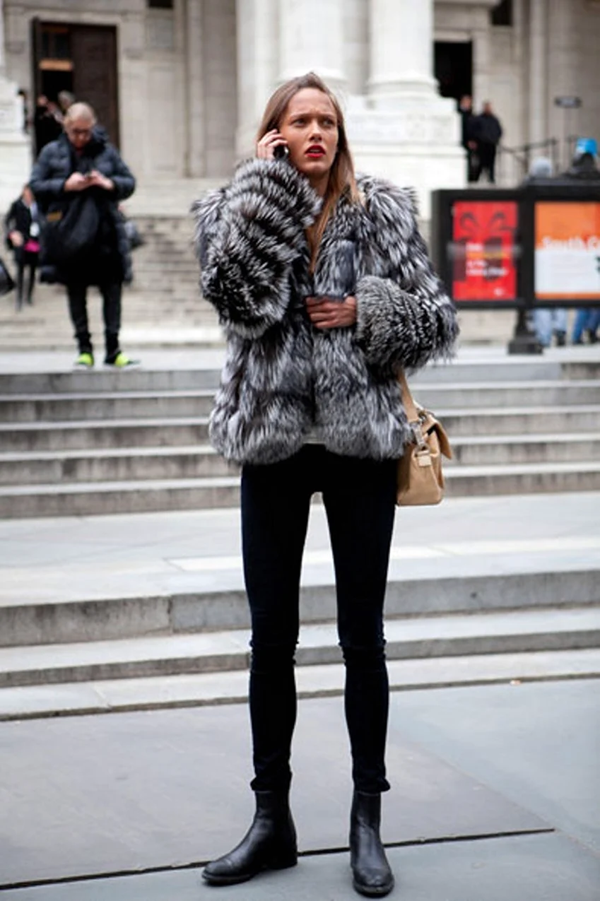 Норковая шуба с Челси стрит стайл