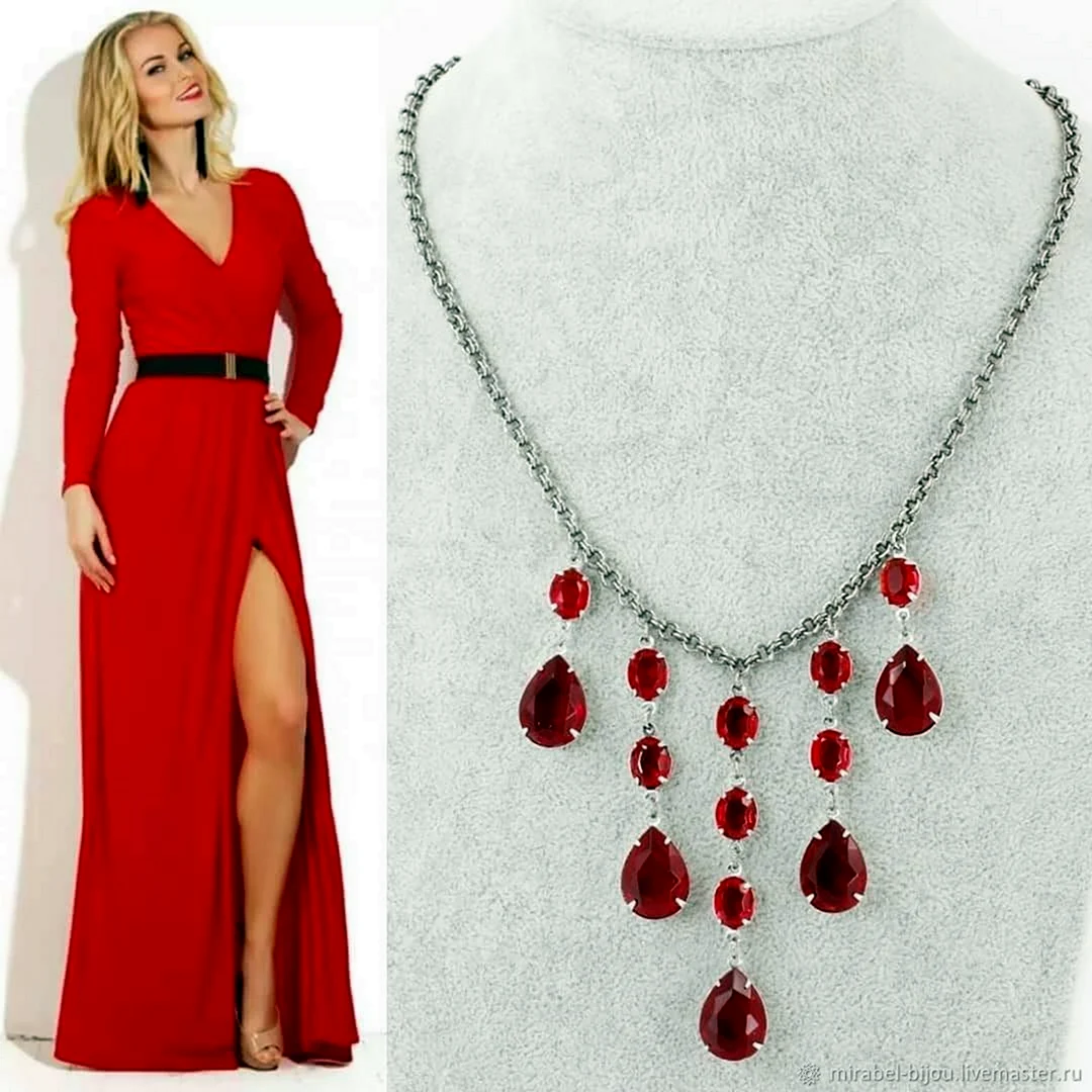 Бижутерия под красное платье