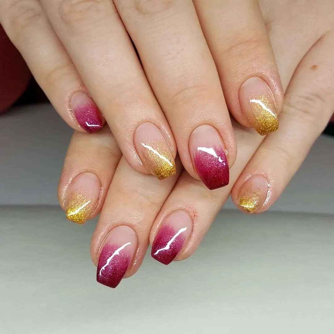 Френч бордовый с золотом