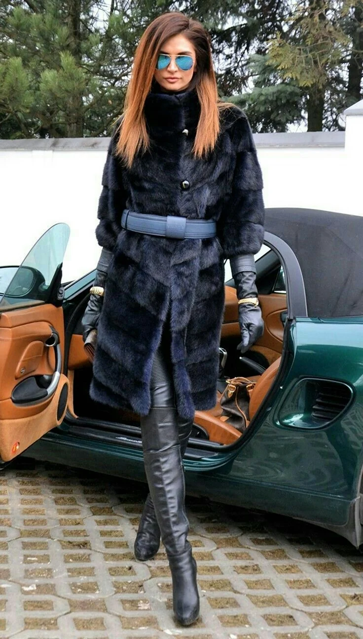 Сапоги под норковую шубу