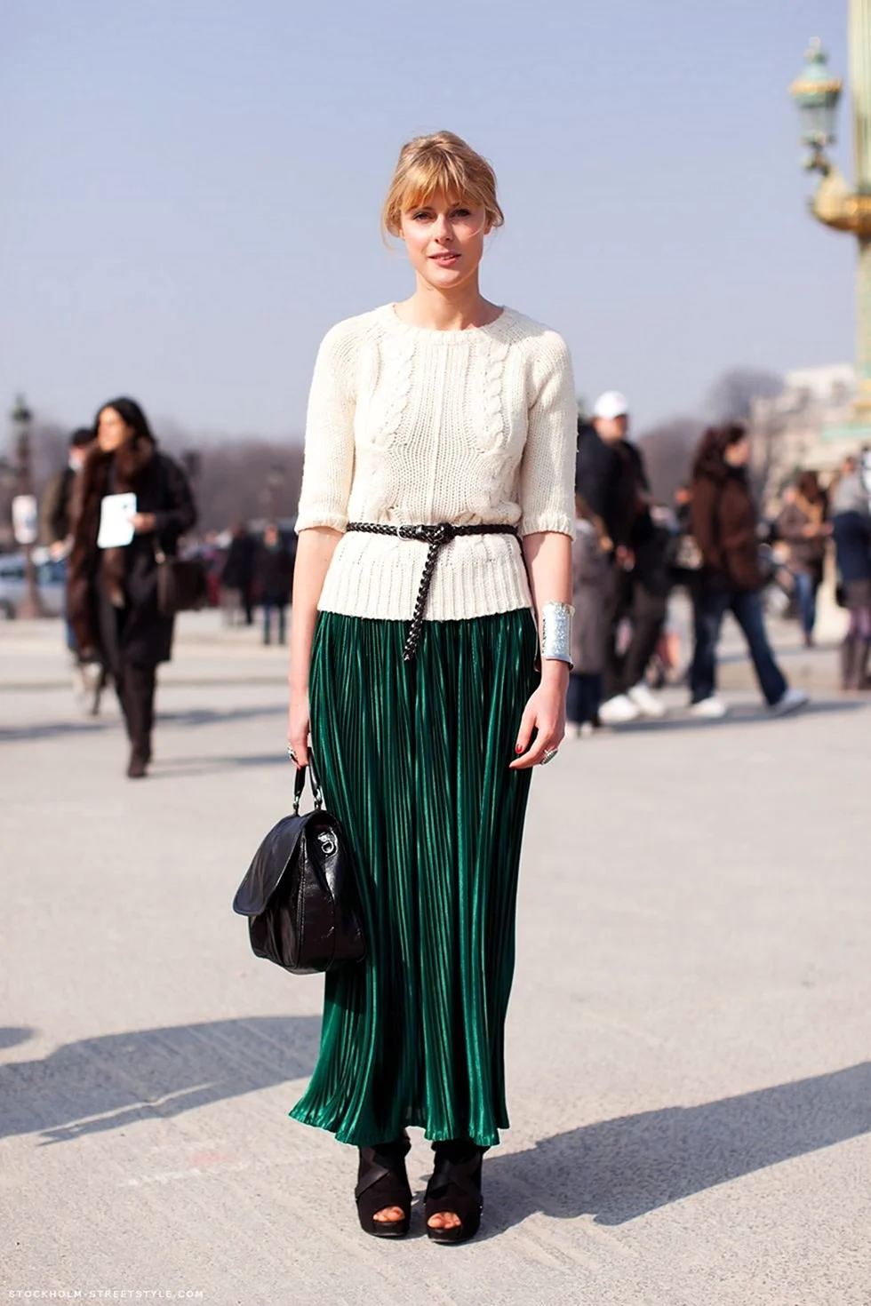 Юбка макси плиссировка стрит стайл