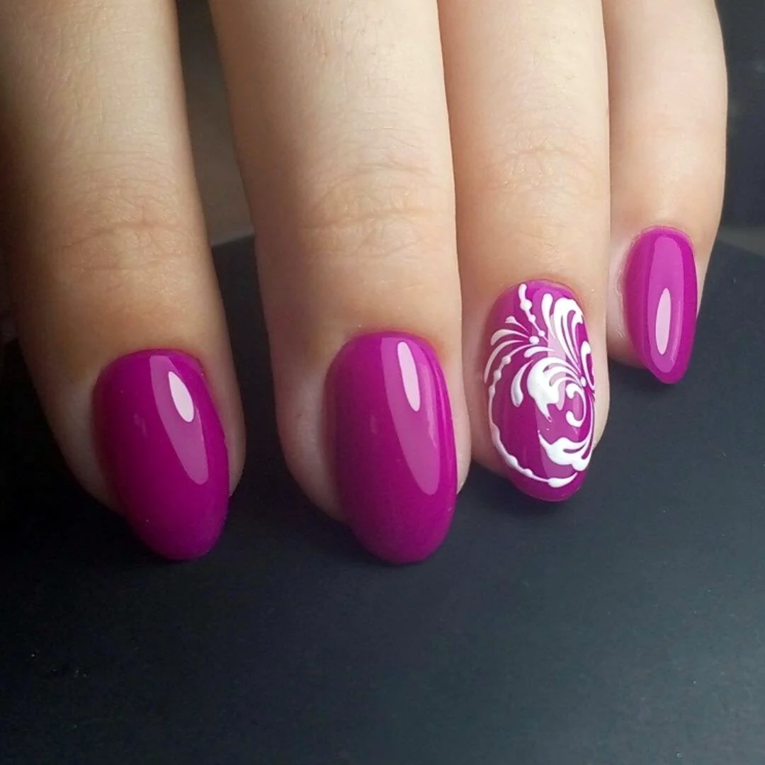Маникюр цвета фуксии