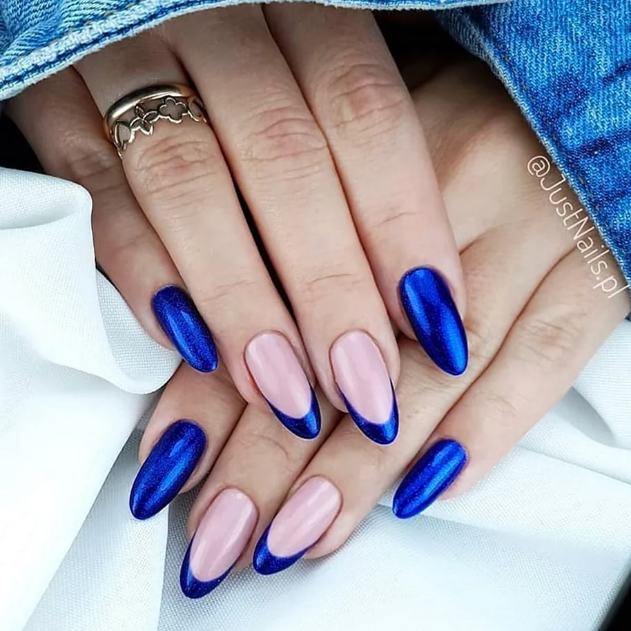 Синий френч 2022 с втиркой