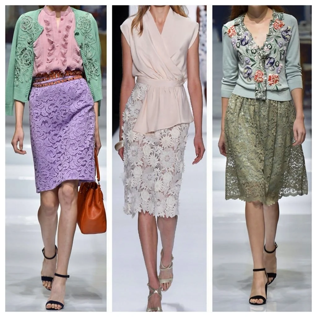 Модные юбки с кружевами