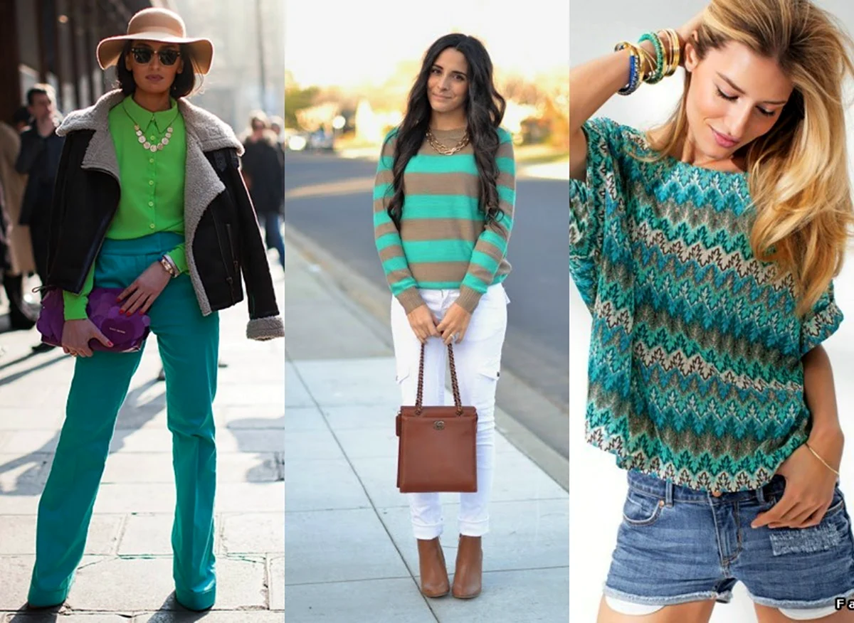 Бирюзовый цвет сочетание в одежде