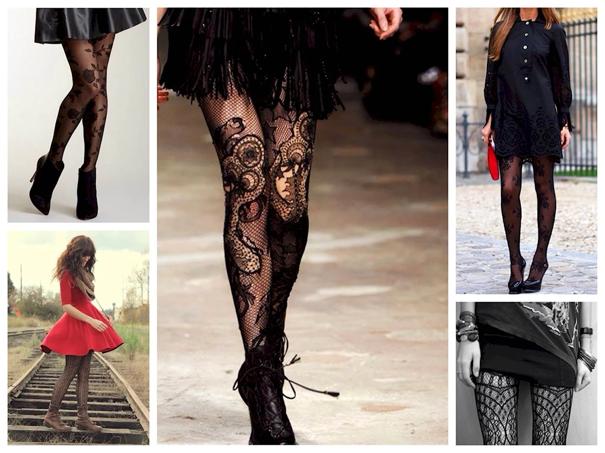 Образ с колготками в узор