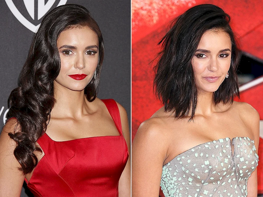 Нина Добрев короткие и длинные волосы