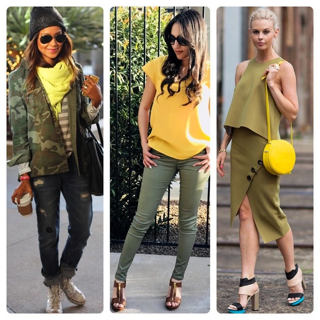 Хаки с желтым сочетание