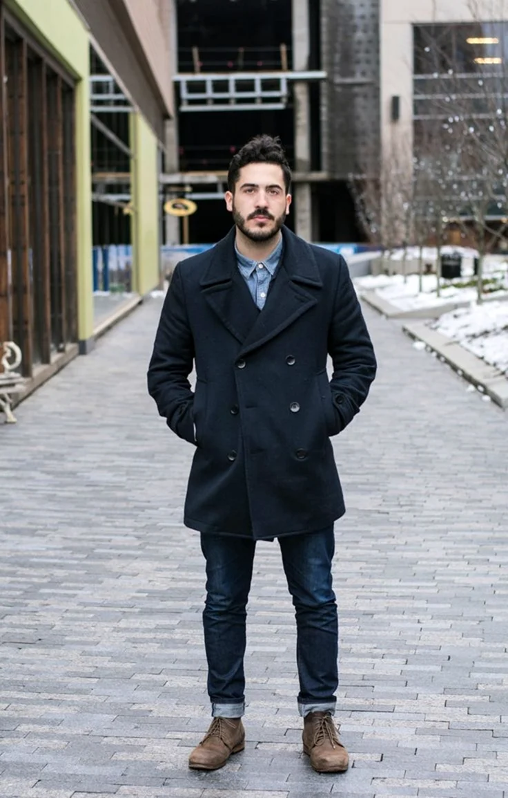 Mens Peacoat outfit