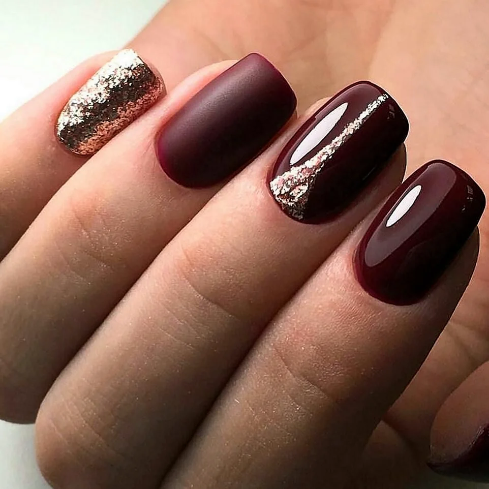 Маникюр 2021 бордо бургунди