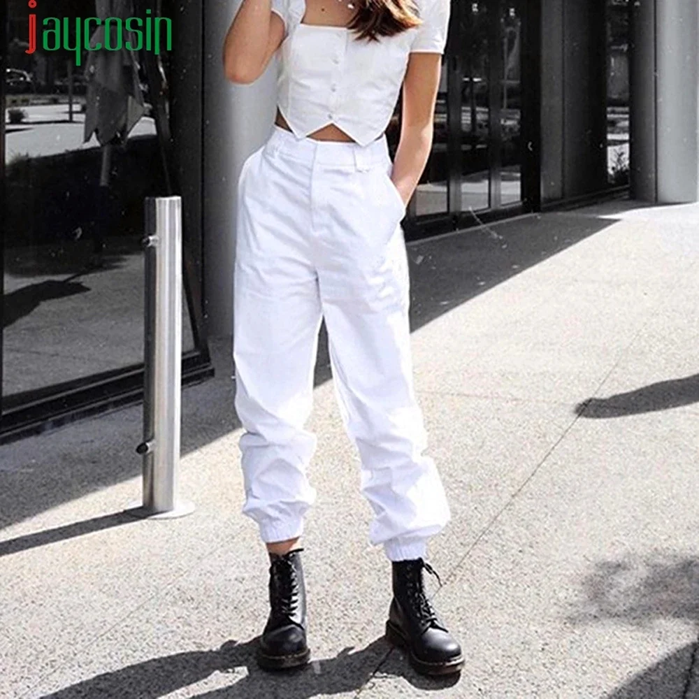 Джоггеры карго белые женские