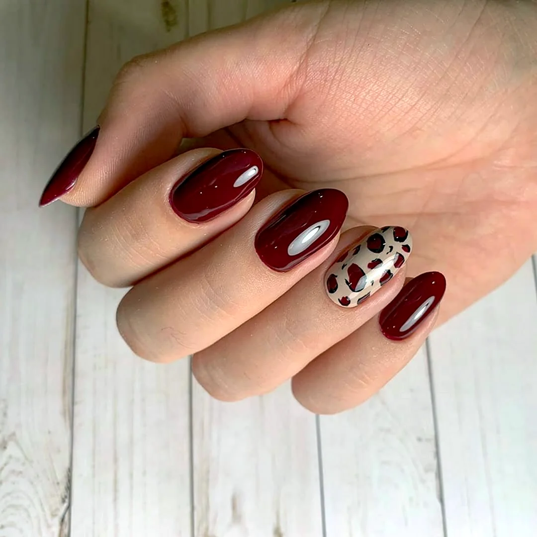 Красные и бордовые ногти