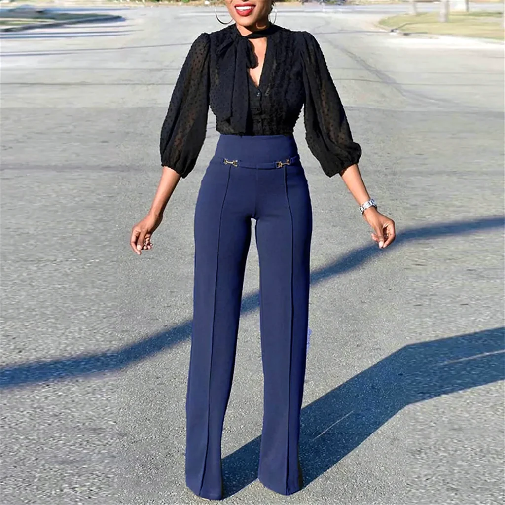 Брюки с высокой талией