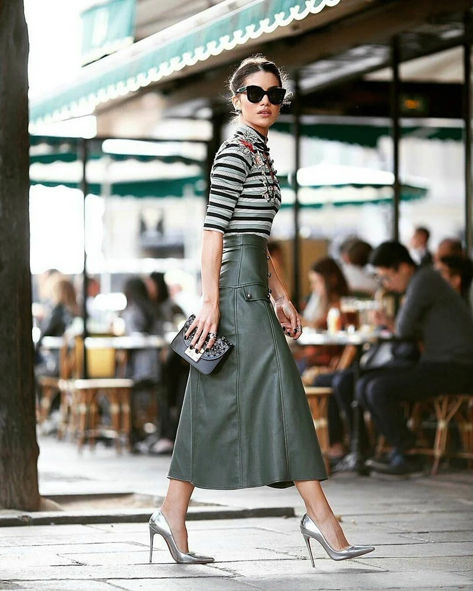 Юбки миди стрит стайл 2021