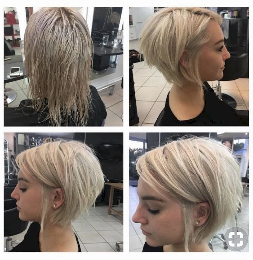 Боб Пикси каре Каскад стрижка на средние волосы