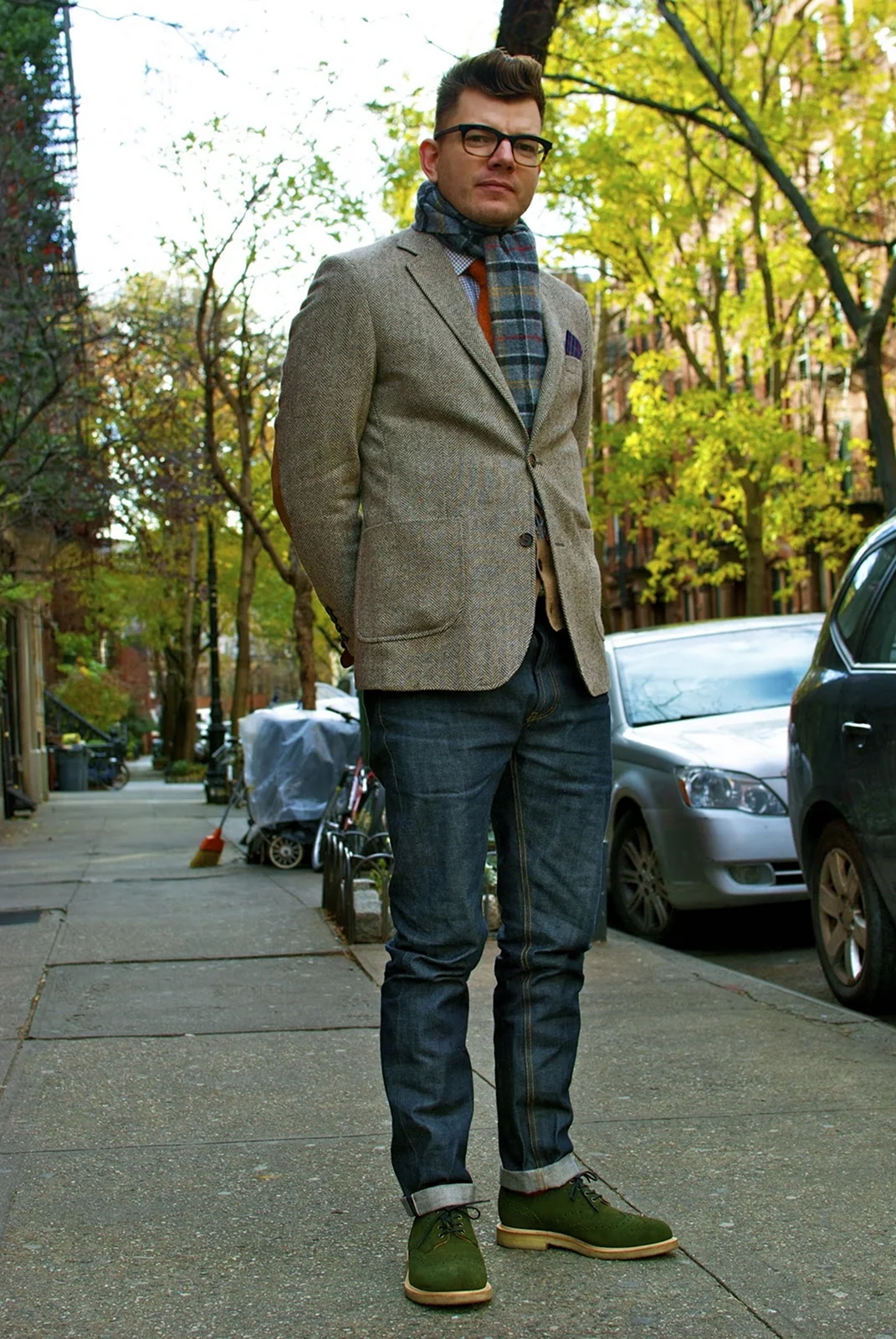 Лук с полуботинками мужской