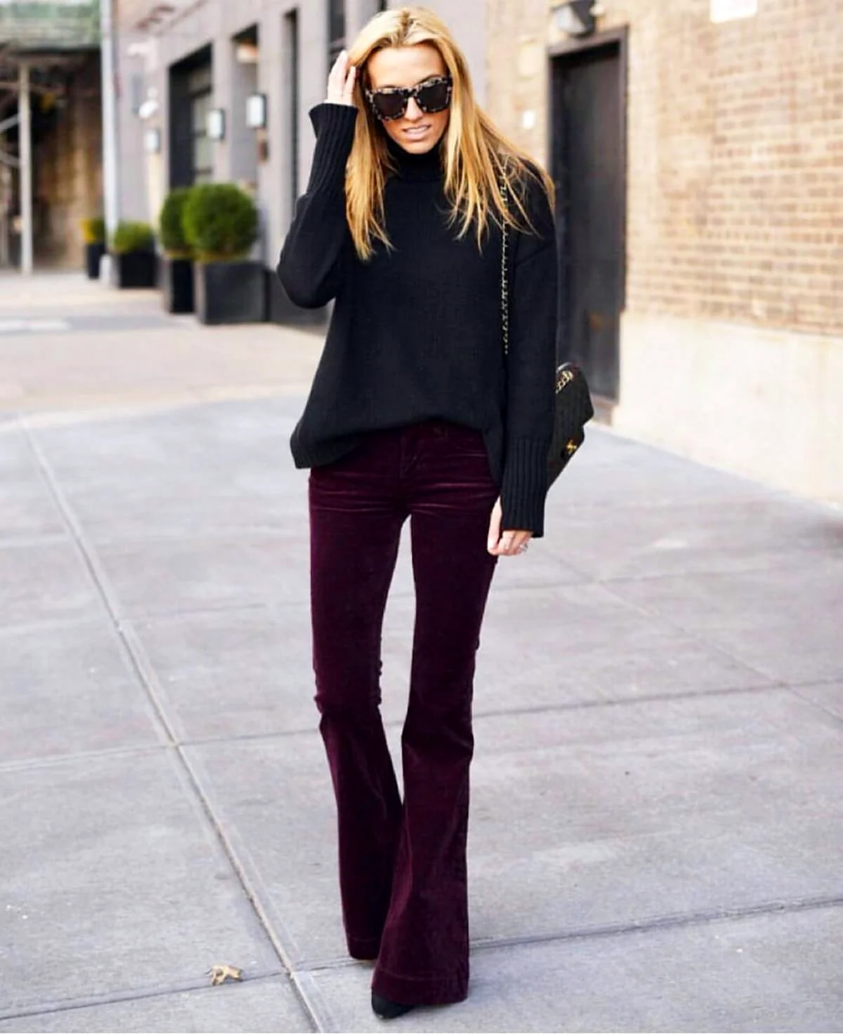 Бархатные брюки стрит стайл 2020