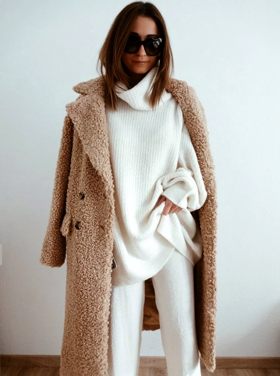 Пальто Тедди Беар белое