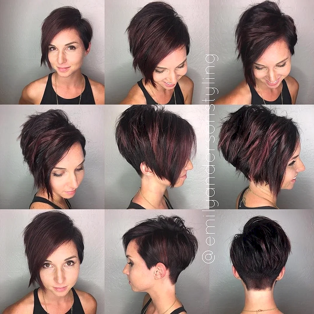 Пикси Боб асимметрия на короткие волосы